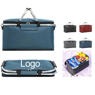 Collapsible Insulated Bag Picnic Shopping Basket