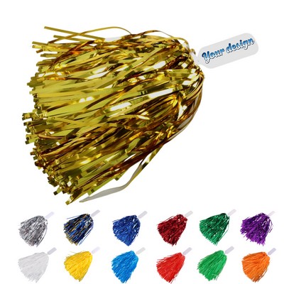 Cheerleading Pom Poms with Contoured Handle (Imprinted)