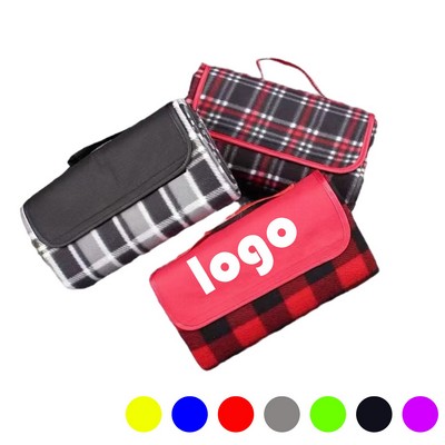 Padded Water-Resistant Fleece Picnic Blanket