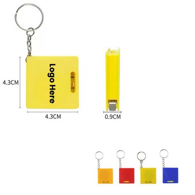 Measuring Tape Keychain With Level