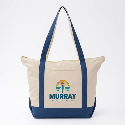 Full Color Saratoga Zippered Cotton Boat Bag