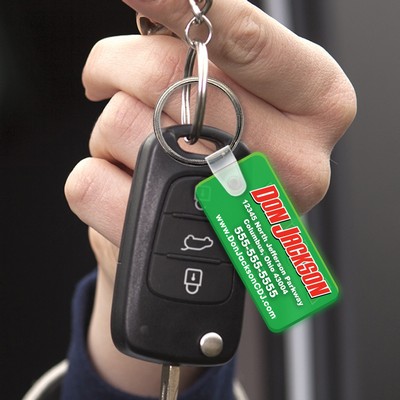 Soft Vinyl Key Tag w/Key Ring (1"x2 1/8")
