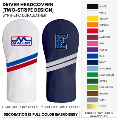 Leather Driver Golf Club Headcover Your Logo Embroidered