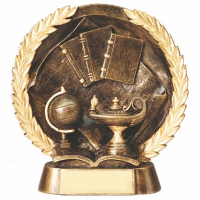 Round Academics Resin Trophy (7"x7")